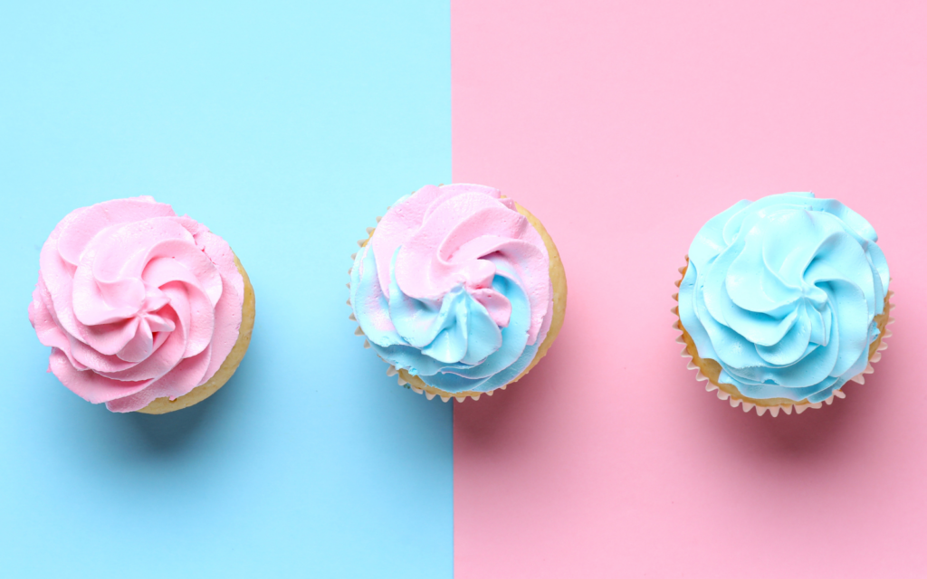 gender reveal cupcakes