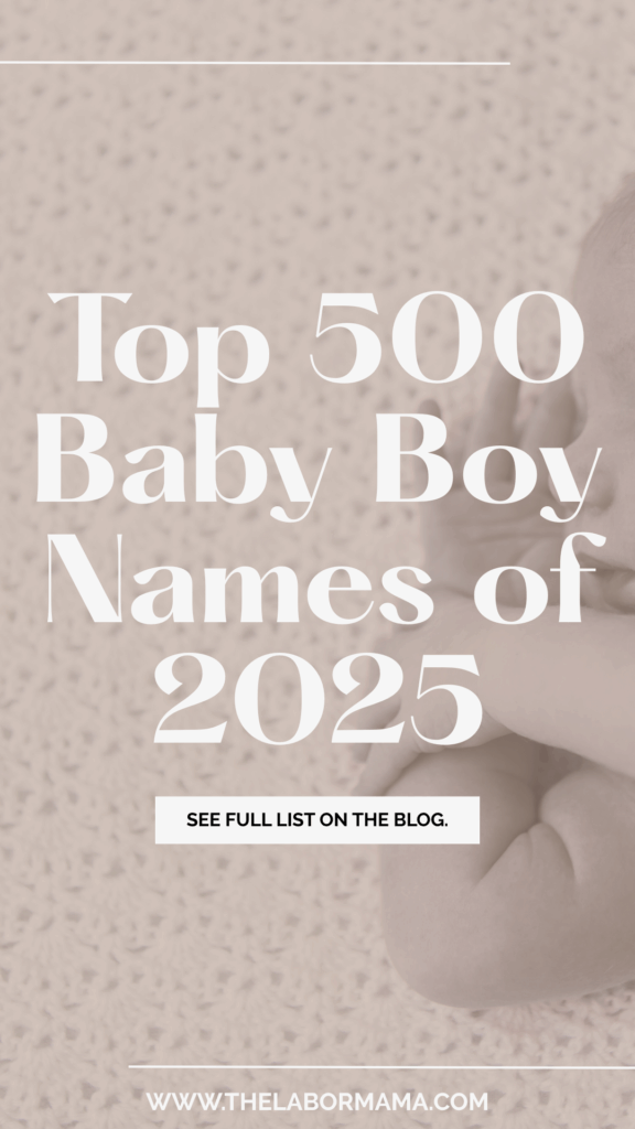 top 500 baby boy names 2025