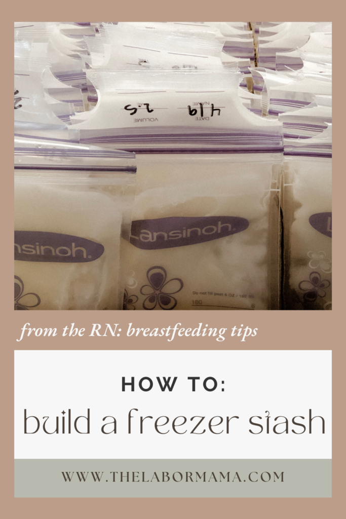 frozen breastmilk stored in freezer