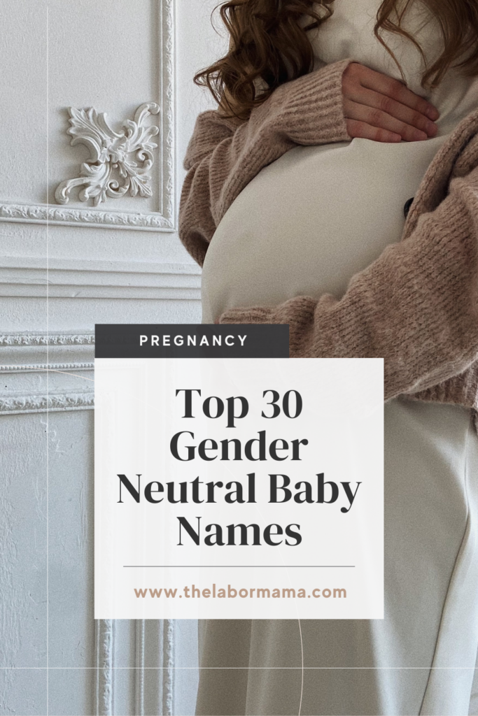 pinterest image for 30 different gender neutral baby names