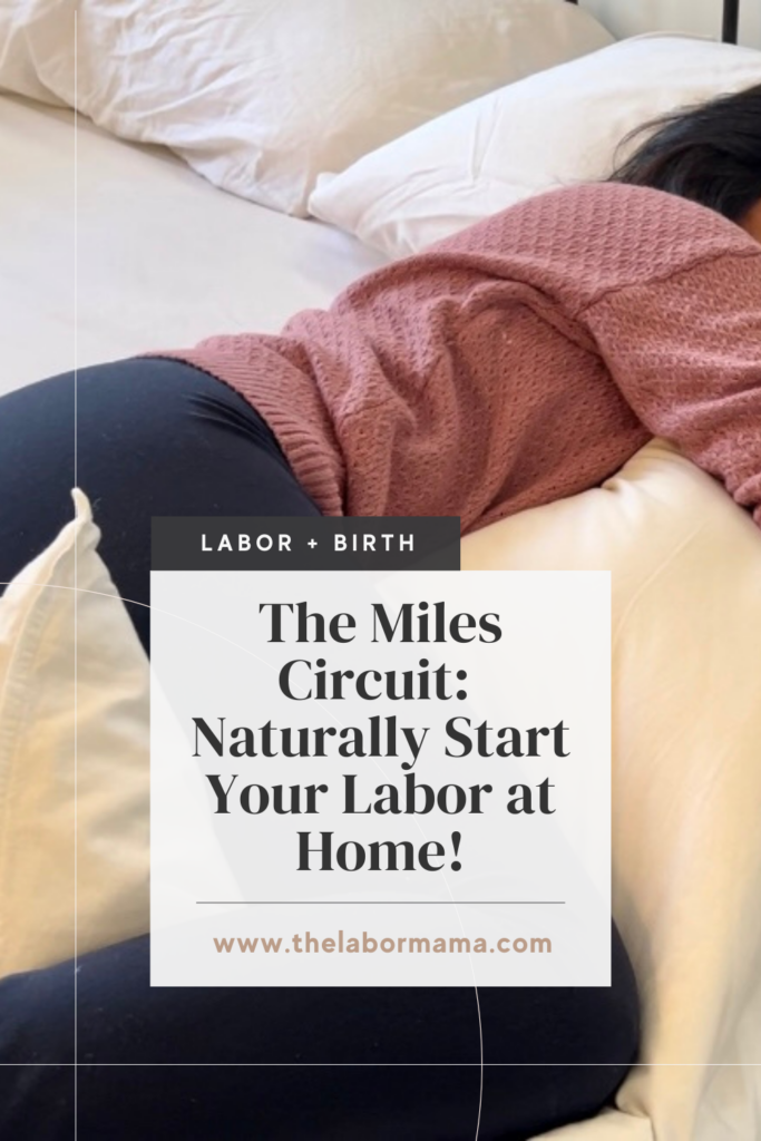 pregnant woman trying to naturally start labor with the side lying release position in miles circuit