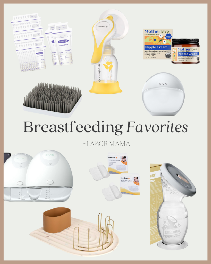 breastfeeding products; manual pumps, nipple cream, milk storage bags
