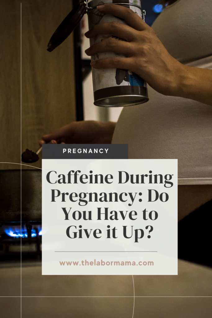 pregnant woman making a cup of coffee