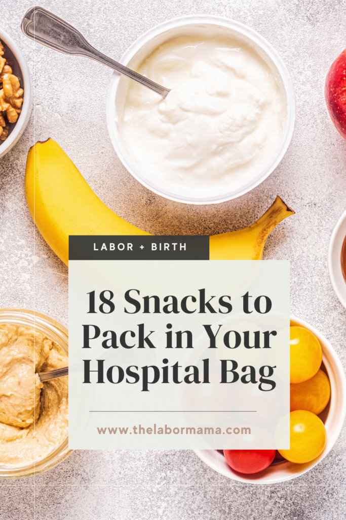 picture of snacks for a hospital bag