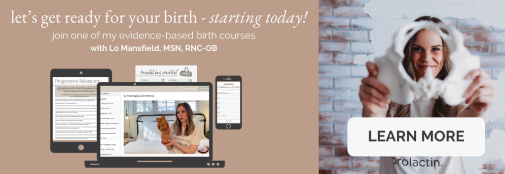 advertisement for online on demand birth course